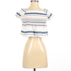 Style Envy Peplum Silhouette Stripes Crop Top l SIZE S